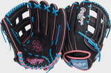 Rawlings Heart of the Hide  PROR3028U-6N 12.5" Contour Fit Outfield Black/Columbia Blue/ Pink