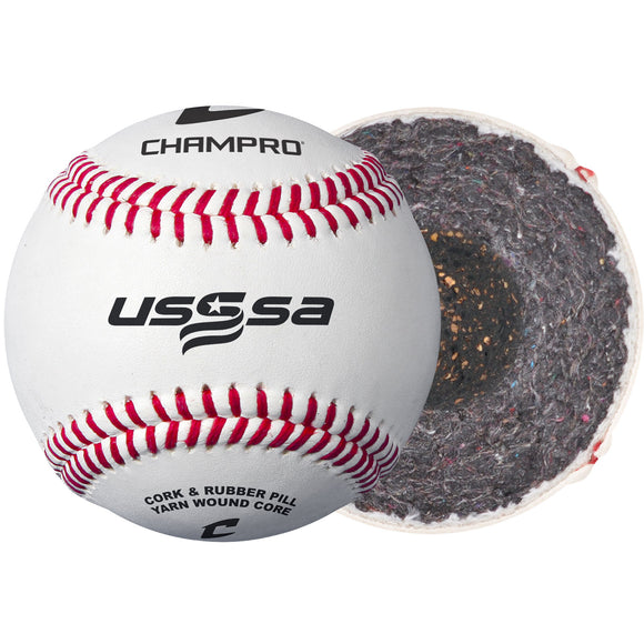 USSSA Approved Baseball; Full Grain Leather Cover