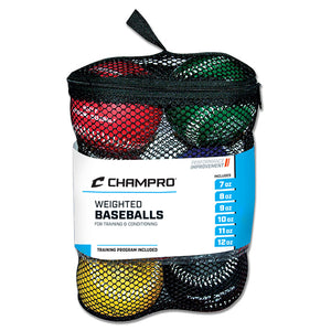 Leather Cover Weighted Training Baseballs -Set of 6