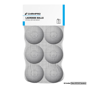 NOCSAE Lacrosse Balls 6 Pack Retail Packaging; White