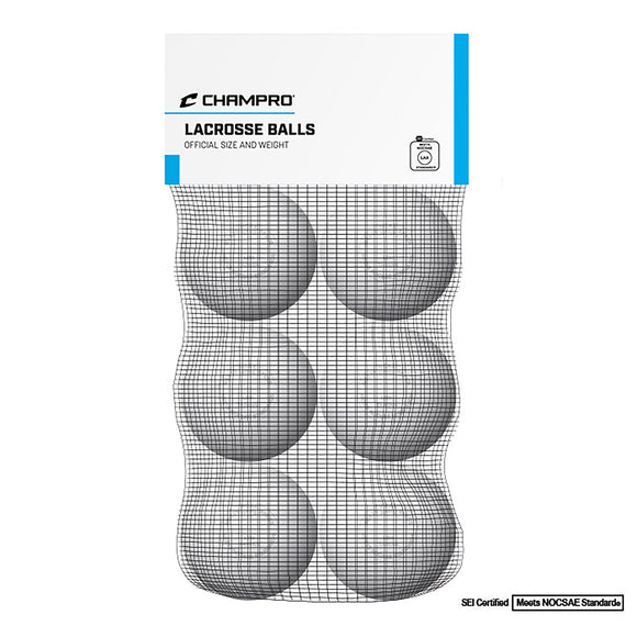 NOCSAE Lacrosse Balls 6 Pack Retail Packaging; White