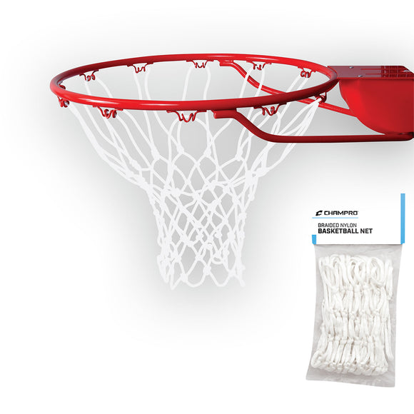 Braided Nylon Basketball Net - White