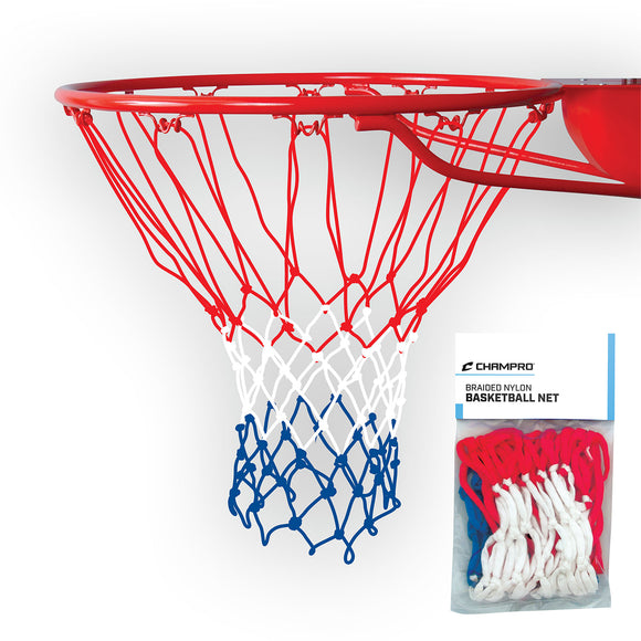 Braided Nylon Basketball Net - Red/White/Blue