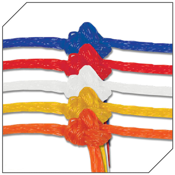 4.0 mm Braided PE; Colors: Blue, Red, White, Yellow, & Orange